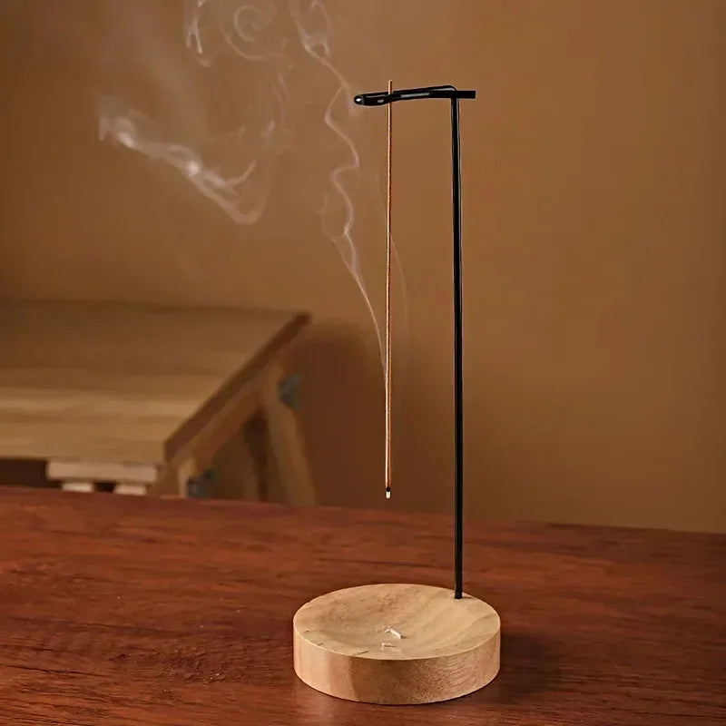 Brûleur d’encens créatif en bois avec plateau