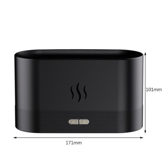 Humidificateur d’air & Diffuseur d’arômes – Simulation flamme LED colorée