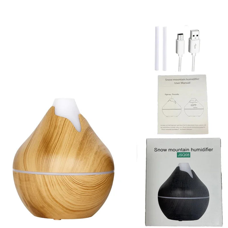Diffuseur 200 ml en Bois – Humidificateur & Aromathérapie LED USB