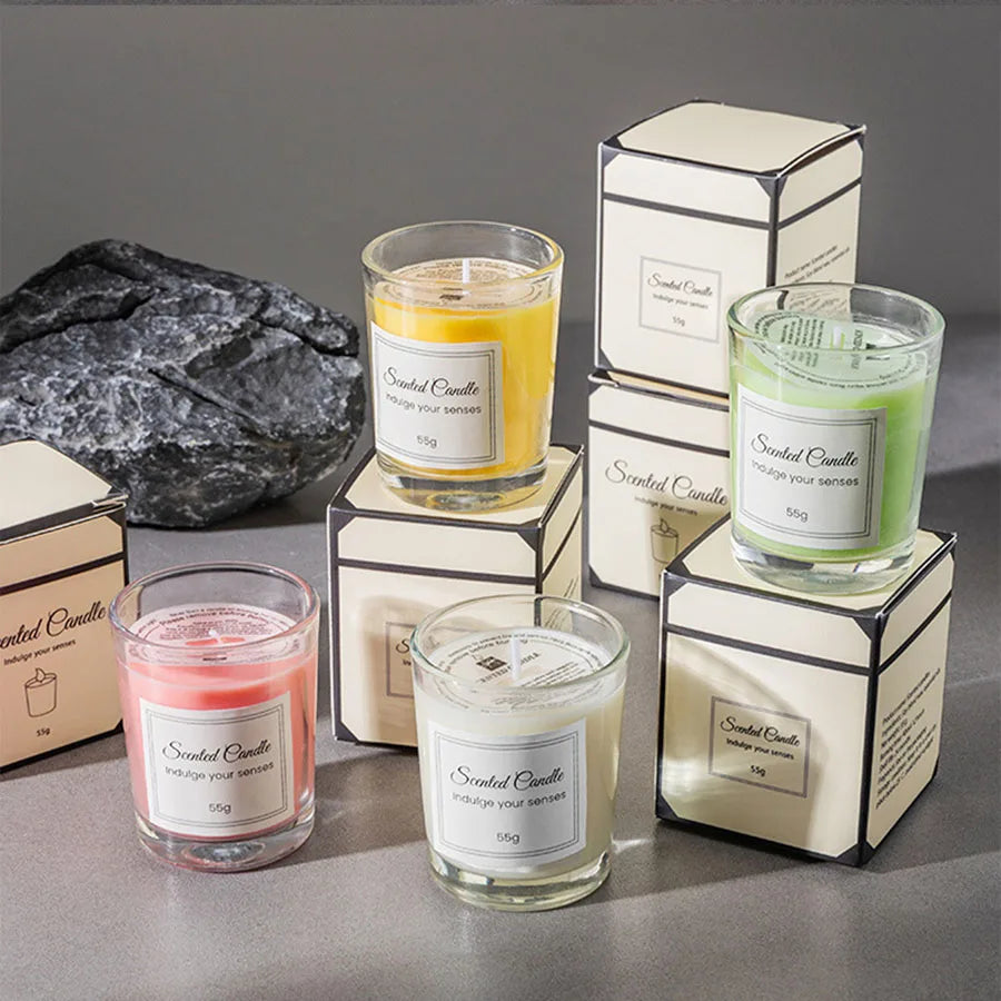 Bougie Premium en Cire de Soja – Coffret Cadeau Aromathérapie