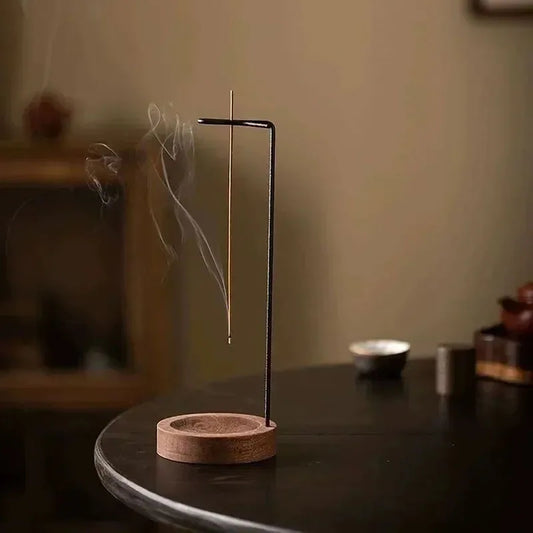 Brûleur d’encens créatif en bois avec plateau