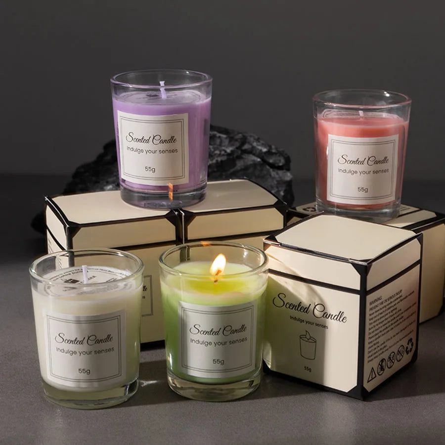 Bougie Premium en Cire de Soja – Coffret Cadeau Aromathérapie