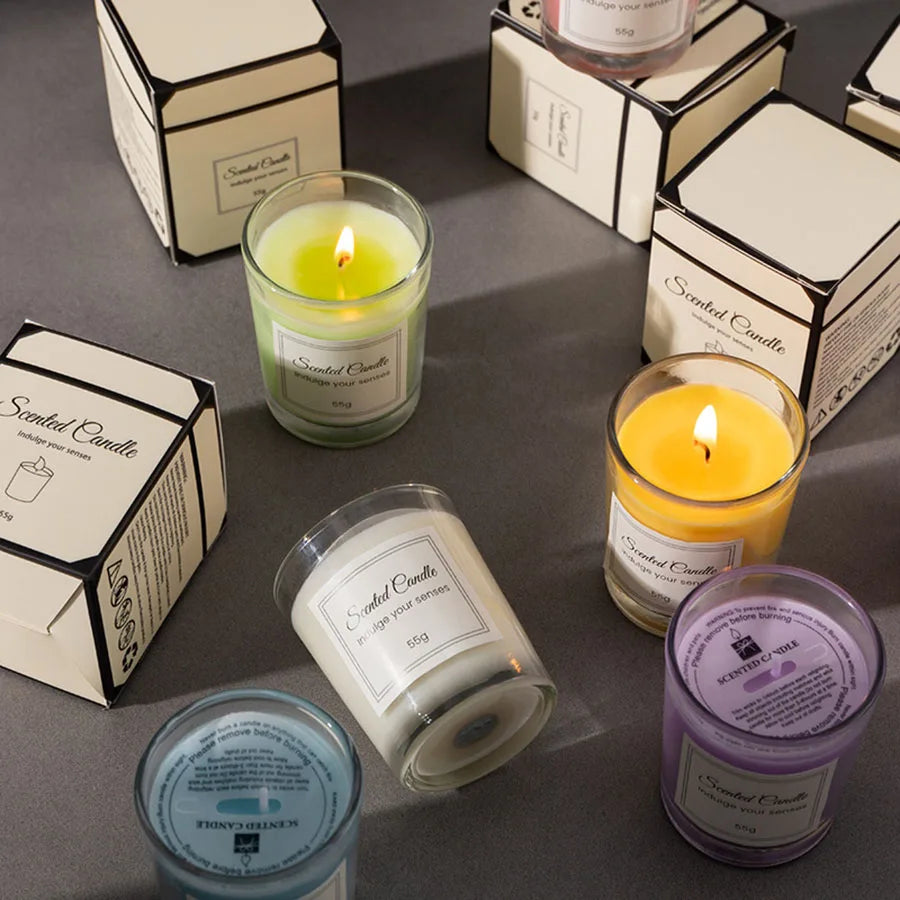 Bougie Premium en Cire de Soja – Coffret Cadeau Aromathérapie