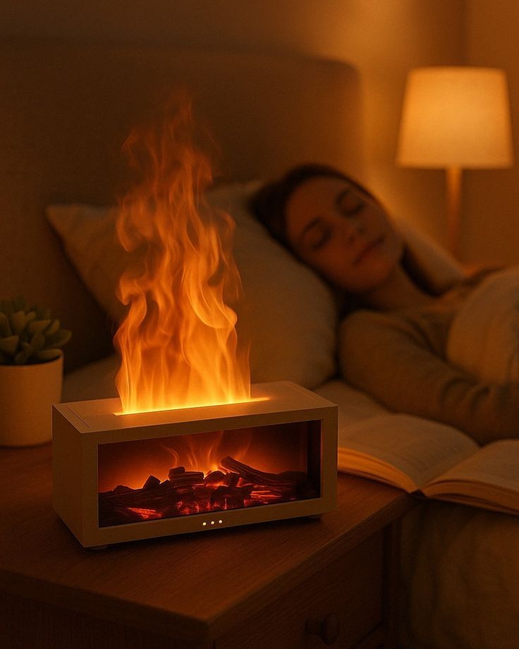 Diffuseur d'Arômes Effet Flamme Cheminée – Ambiance Cocooning & Bien-être