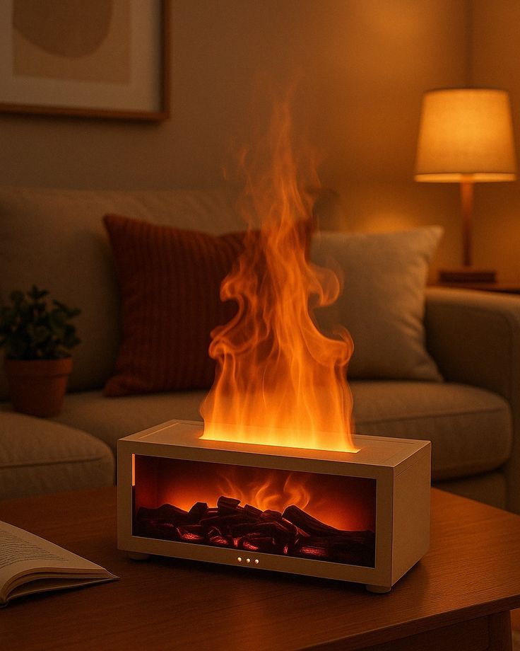 Diffuseur d'Arômes Effet Flamme Cheminée – Ambiance Cocooning & Bien-être